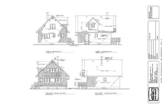 Exterior - Rear Elevation for Cabin House Plan #47-107 - 3 bed, 1.5 bath