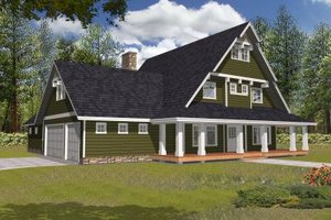 Country Exterior - Front Elevation Plan #117-536
