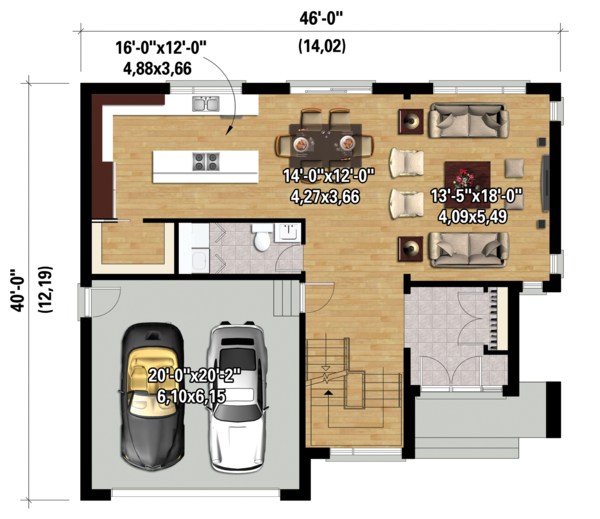 Architectural House Design - Contemporary Floor Plan - Main Floor Plan #25-4280