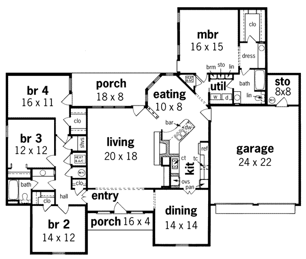 Dream House Plan - European Floor Plan - Main Floor Plan #45-142