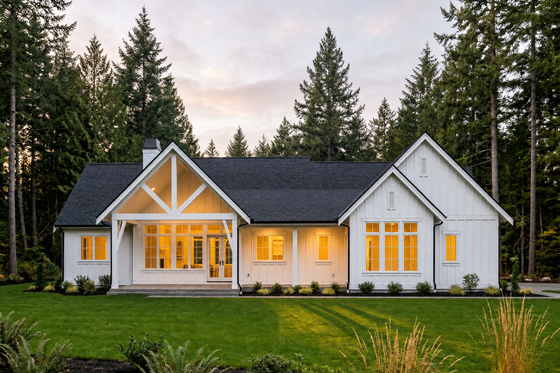 Exterior - Rear Elevation 1 for Farmhouse House Plan #1114-122 - 3 bed, 2.5 bath