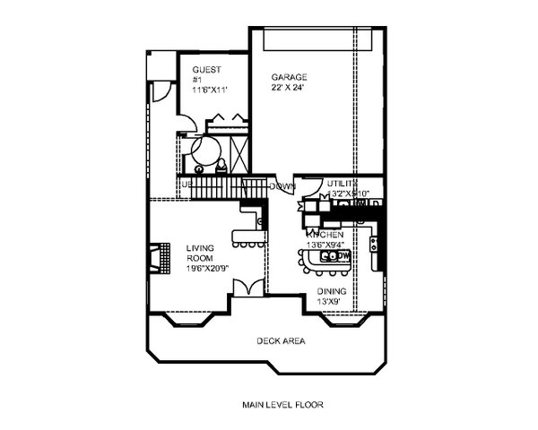 Country Floor Plan - Main Floor Plan #117-808