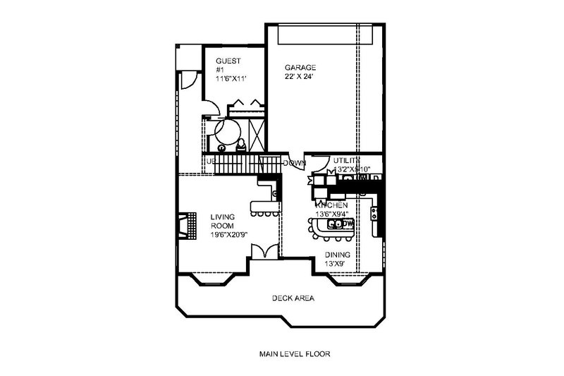 Dream House Plan - Floor Plan - Main Floor for Country House Plan #117-808 - 3 bed, 3 bath