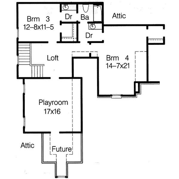 European Floor Plan - Upper Floor Plan #15-267
