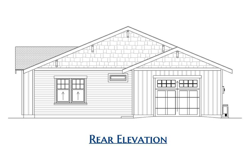 House Design - Exterior - Rear Elevation 1 for Craftsman House Plan #1099-3 - 3 bed, 2 bath