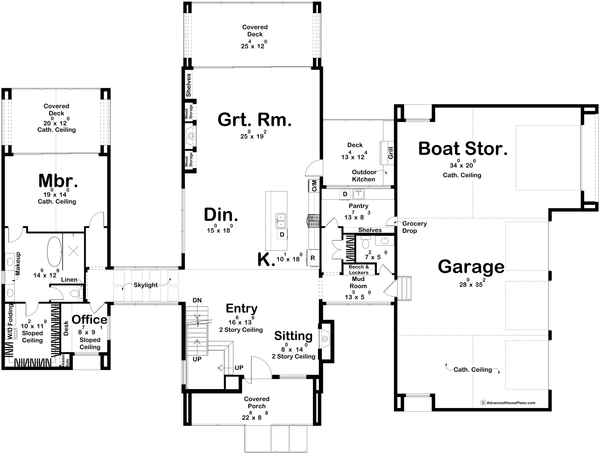 Dream House Plan - Beach Floor Plan - Main Floor Plan #455-698