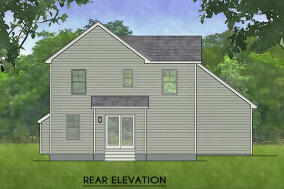 Exterior - Rear Elevation for Traditional House Plan #1010-219 - 3 bed, 1.5 bath