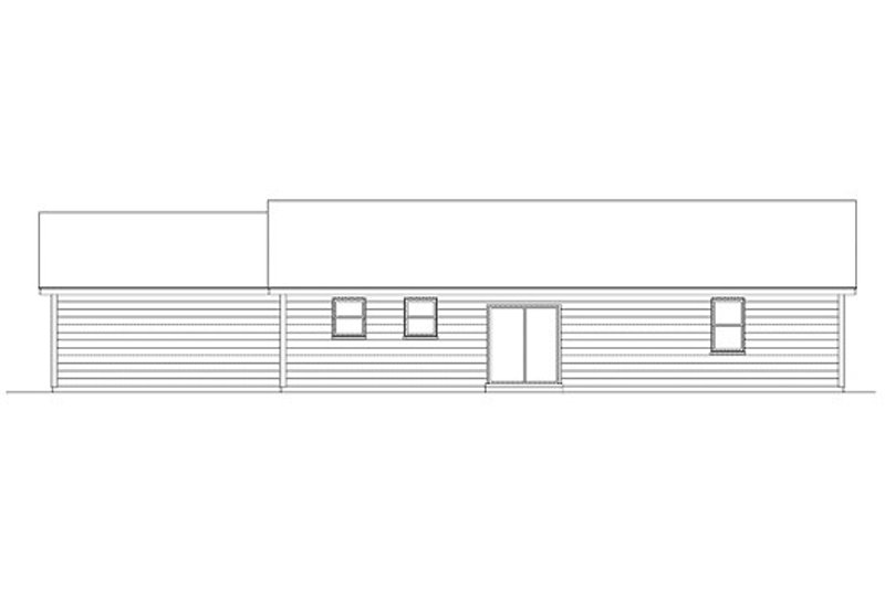 Dream House Plan - Exterior - Rear Elevation for Ranch House Plan #57-211 - 3 bed, 2 bath