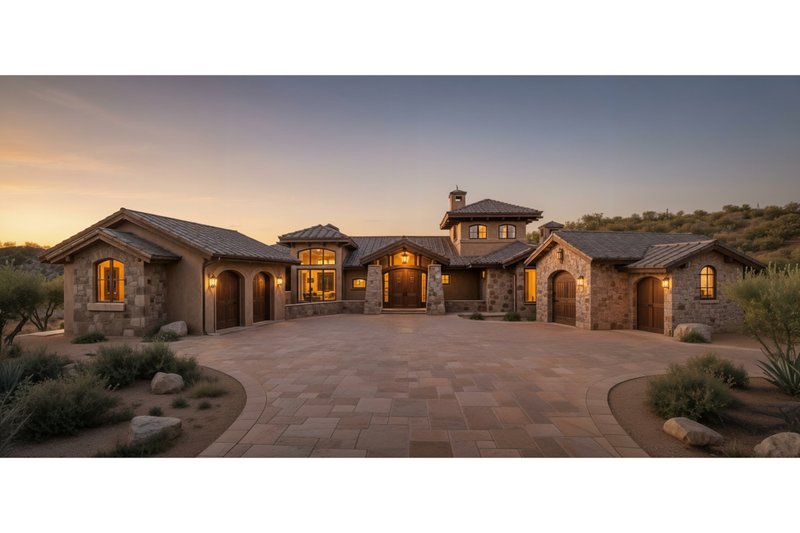 Dream House Plan - Adobe / Southwestern Exterior - Front Elevation Plan #892-6