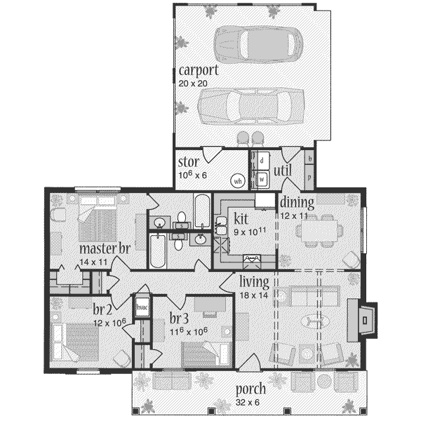 Cottage Floor Plan - Main Floor Plan #36-264