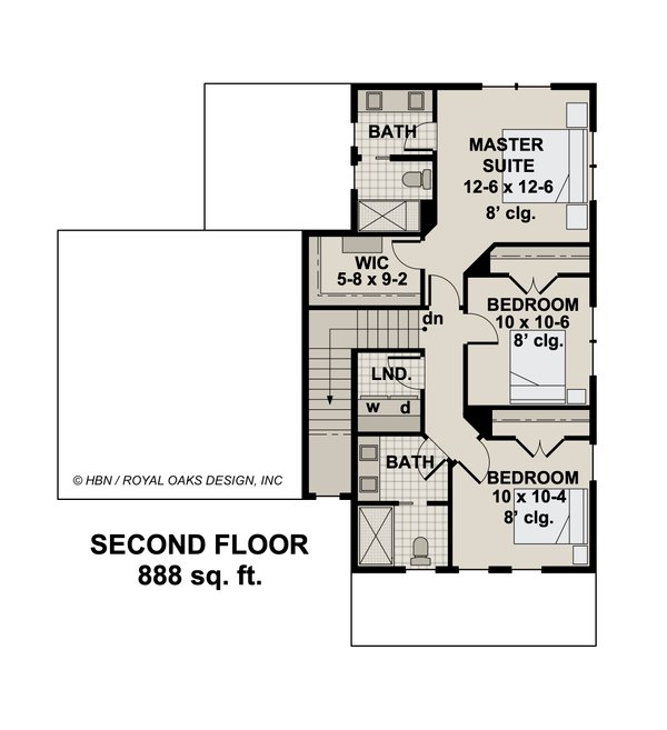 Farmhouse Floor Plan - Upper Floor Plan #51-1188