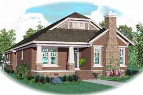 Exterior - Front Elevation for Bungalow House Plan #81-1187 - 3 bed, 3 bath