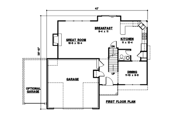 Floor Plan - Main Floor for Traditional House Plan #67-164 - 4 bed, 3 bath