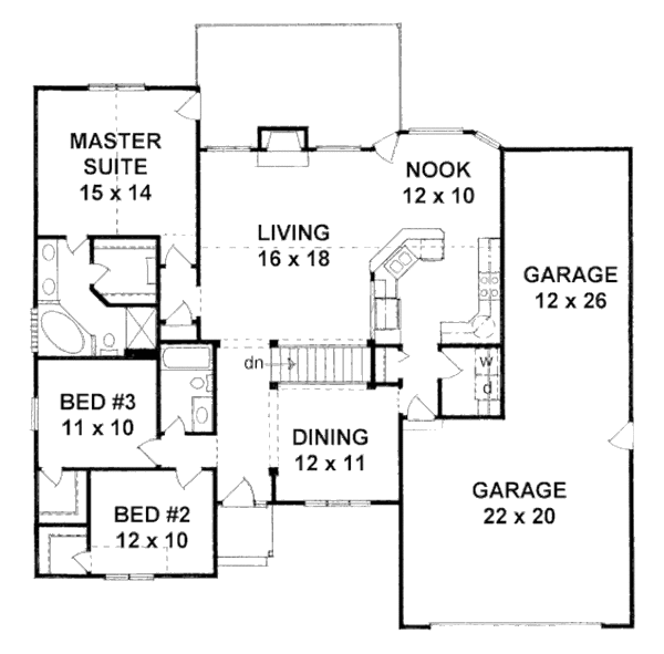 House Design - Ranch Floor Plan - Main Floor Plan #58-181