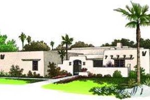Exterior - Front Elevation 3 for Adobe / Southwestern House Plan #72-119 - 3 bed, 2.5 bath