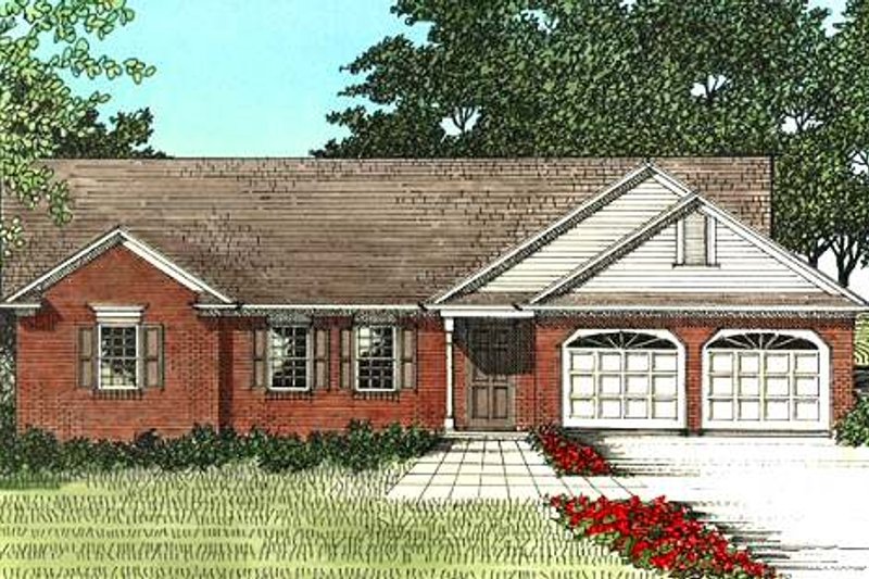 Traditional Style House Plan - 3 Beds 2 Baths 1338 Sq/Ft Plan #56-110