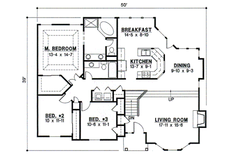 Traditional Style House Plan - 4 Beds 3 Baths 2436 Sq/Ft Plan #67-703 ...