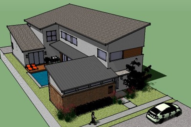 Modern Style House Plan - 3 Beds 3.5 Baths 3400 Sq/Ft Plan #449-2