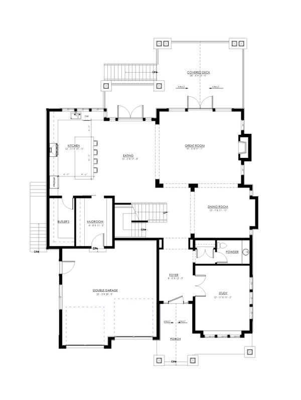 Craftsman Floor Plan - Main Floor Plan #1114-83