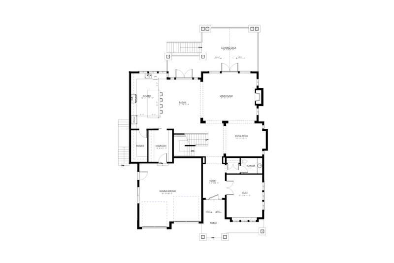 Home Plan - Floor Plan - Main Floor for Craftsman House Plan #1114-83 - 4 bed, 2.5 bath