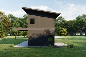 Exterior - Rear Elevation for Contemporary House Plan #1092-10 - 2 bed, 1.5 bath