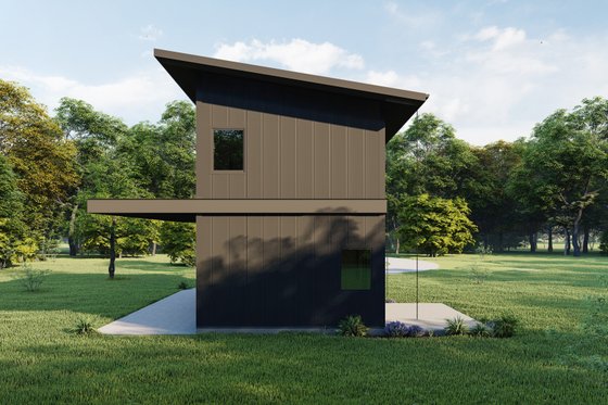 Exterior - Rear Elevation for Contemporary House Plan #1092-10 - 2 bed, 1.5 bath