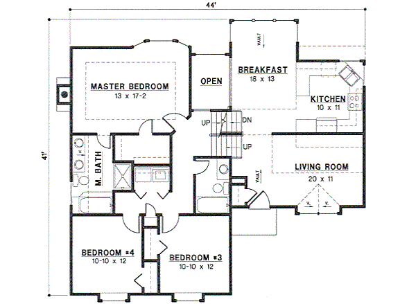 Traditional Floor Plan - Main Floor Plan #67-653