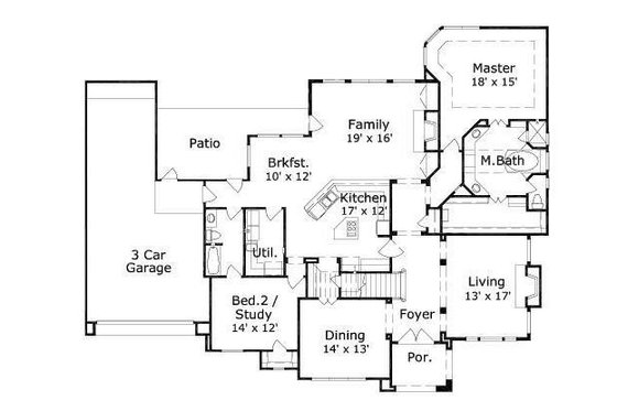 Floor Plan - Main Floor for Traditional House Plan #411-261 - 4 bed, 4 bath