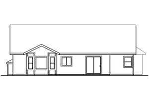 Exterior - Rear Elevation for Ranch House Plan #124-389 - 3 bed, 2 bath