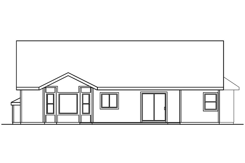 Home Plan - Exterior - Rear Elevation for Ranch House Plan #124-389 - 3 bed, 2 bath