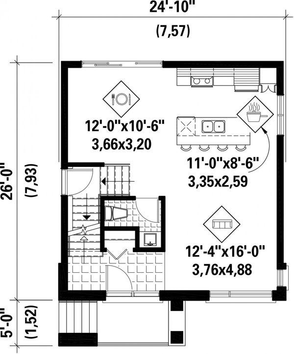 Contemporary Floor Plan - Main Floor Plan #25-4439