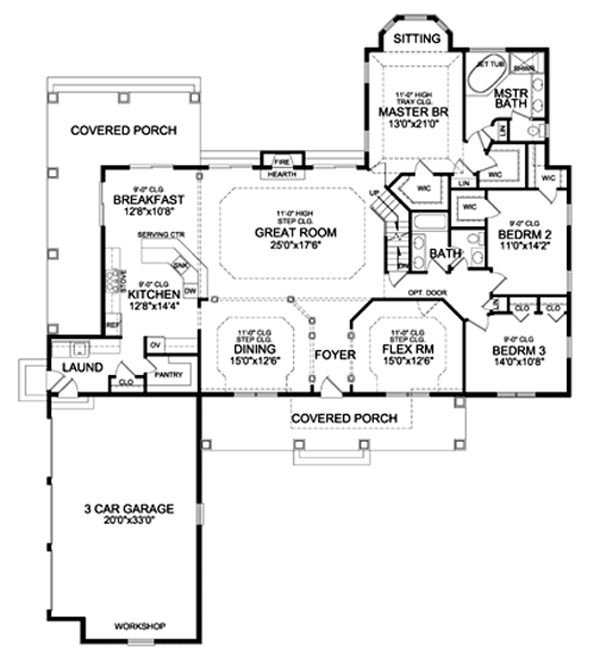 Craftsman Floor Plan - Main Floor Plan #456-33