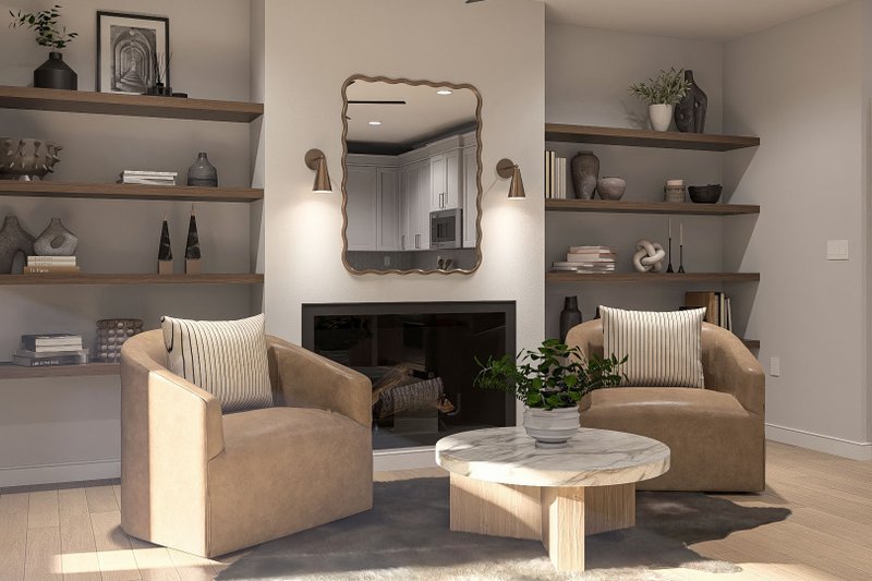 Home Plan - Interior - Family Room for Farmhouse House Plan #455-808 - 3 bed, 2.5 bath