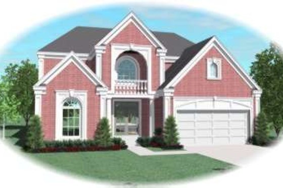 Exterior - Front Elevation for European House Plan #81-1299 - 3 bed, 4 bath