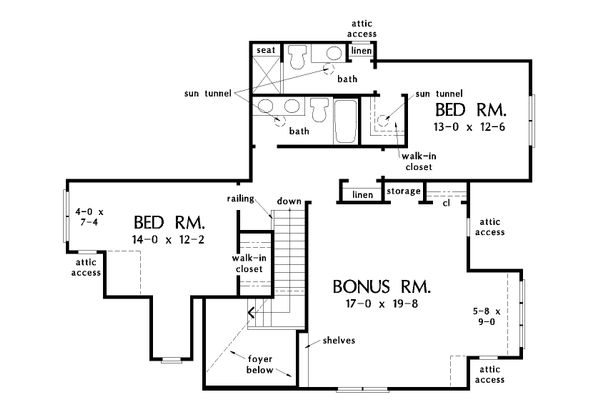 Architectural House Design - Farmhouse Floor Plan - Upper Floor Plan #929-1035