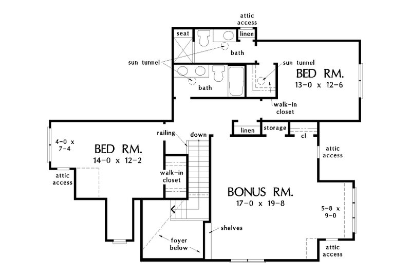 Dream House Plan - Floor Plan - Upper Floor for Farmhouse House Plan #929-1035 - 4 bed, 4.5 bath