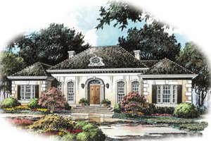 European Exterior - Front Elevation Plan #429-6