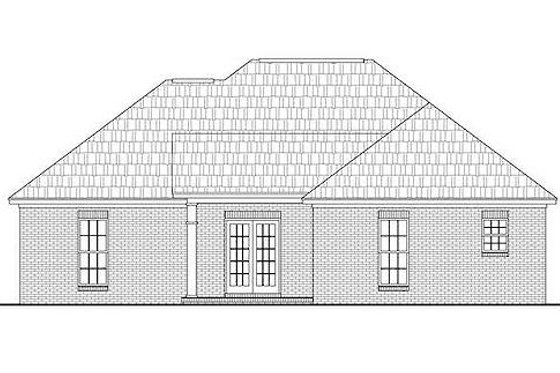 Exterior - Rear Elevation for Ranch House Plan #430-12 - 3 bed, 2 bath