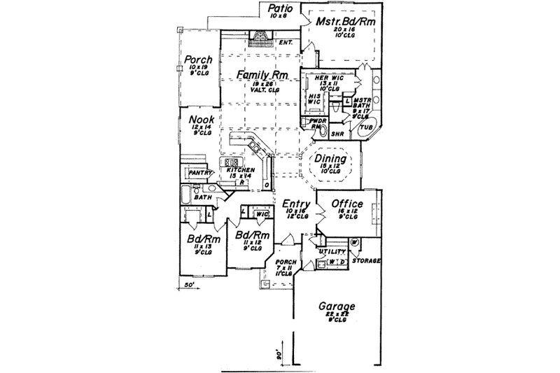 Dream House Plan - Floor Plan - Main Floor for European House Plan #52-173 - 3 bed, 2.5 bath