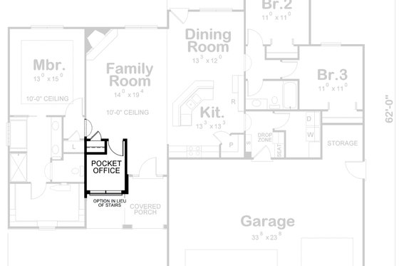 Exterior - Front Elevation 3 for Mediterranean House Plan #20-2174 - 3 bed, 2 bath