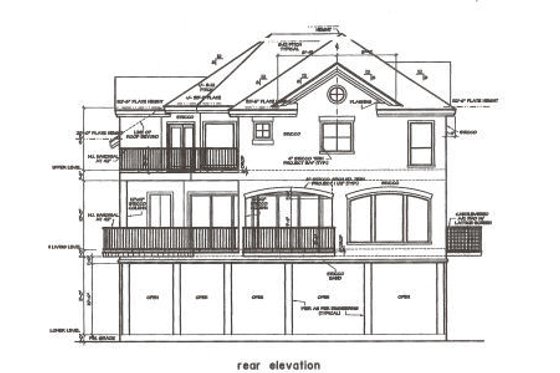 Exterior - Rear Elevation for Mediterranean House Plan #411-627 - 4 bed, 3 bath