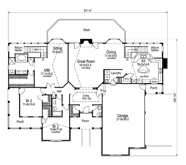 House Plan Design - European Floor Plan - Main Floor Plan #57-272