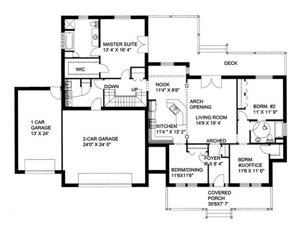 Southern Floor Plan - Main Floor Plan #117-147