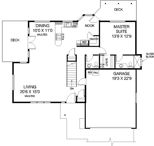 Architectural House Design - Traditional Floor Plan - Main Floor Plan #60-514