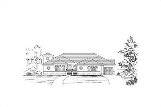 Exterior - Front Elevation for Traditional House Plan #411-305 - 3 bed, 3.5 bath