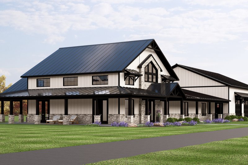Architectural House Design - Exterior - Other Elevation 4 for Barndominium House Plan #1064-371 - 3 bed, 2.5 bath