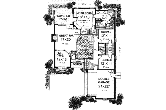 Floor Plan - Main Floor for European House Plan #310-585 - 3 bed, 2 bath