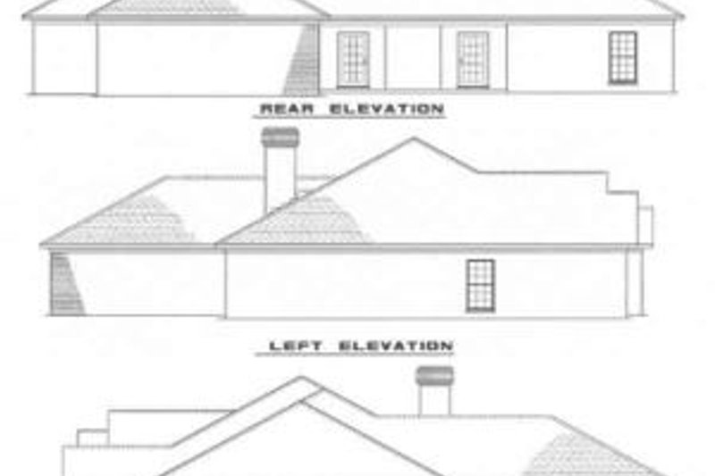 House Blueprint - Exterior - Rear Elevation for European House Plan #17-140 - 4 bed, 2 bath