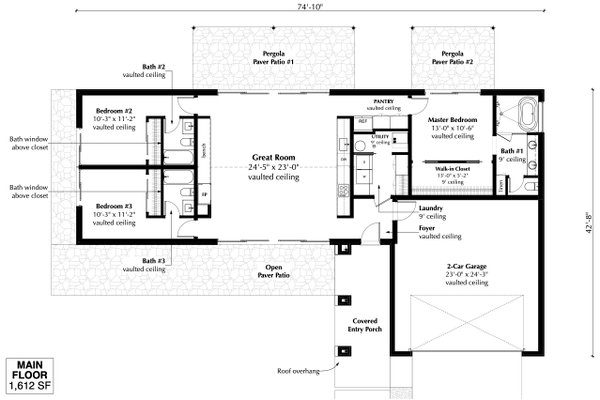 Ranch Floor Plan - Main Floor Plan #933-19