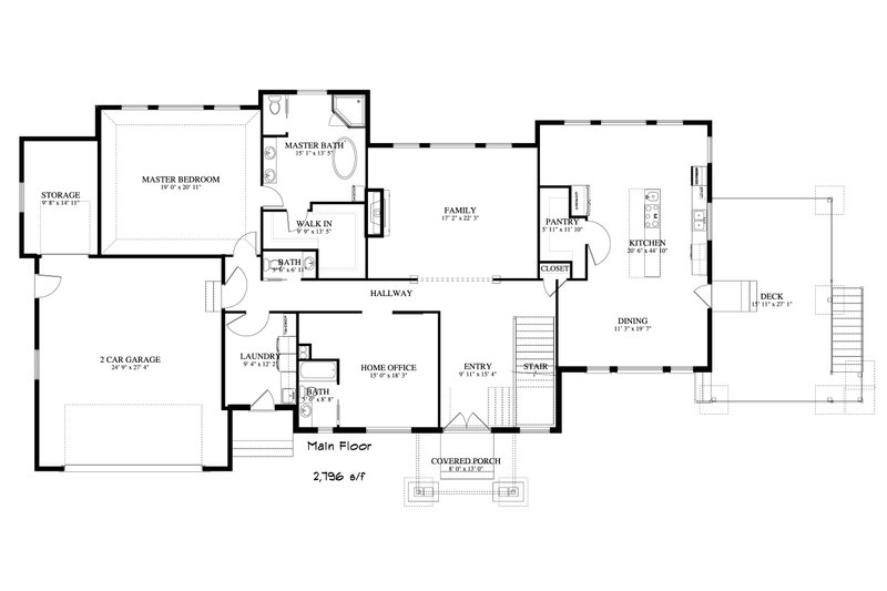 House Plan Design - Floor Plan - Main Floor 1 for European House Plan #1060-75 - 3 bed, 3.5 bath